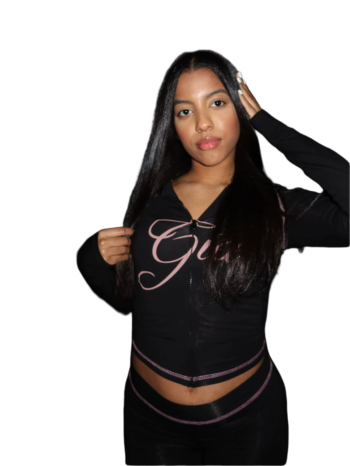 Women's Flared Tracksuit Set - Y2K Two Piece Zip Up Top & Low Waist Pants | Retro Style Sports Suit C260312