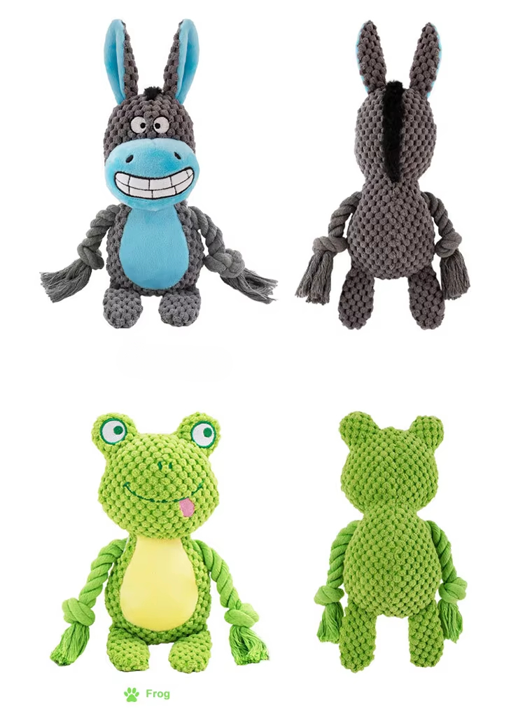 Squeaky Dog Chew Toys Stuffed Animal Sound Pet Plush Toy for Puppy Teeth Clean Interactive Funny Indestructable Dog Toys