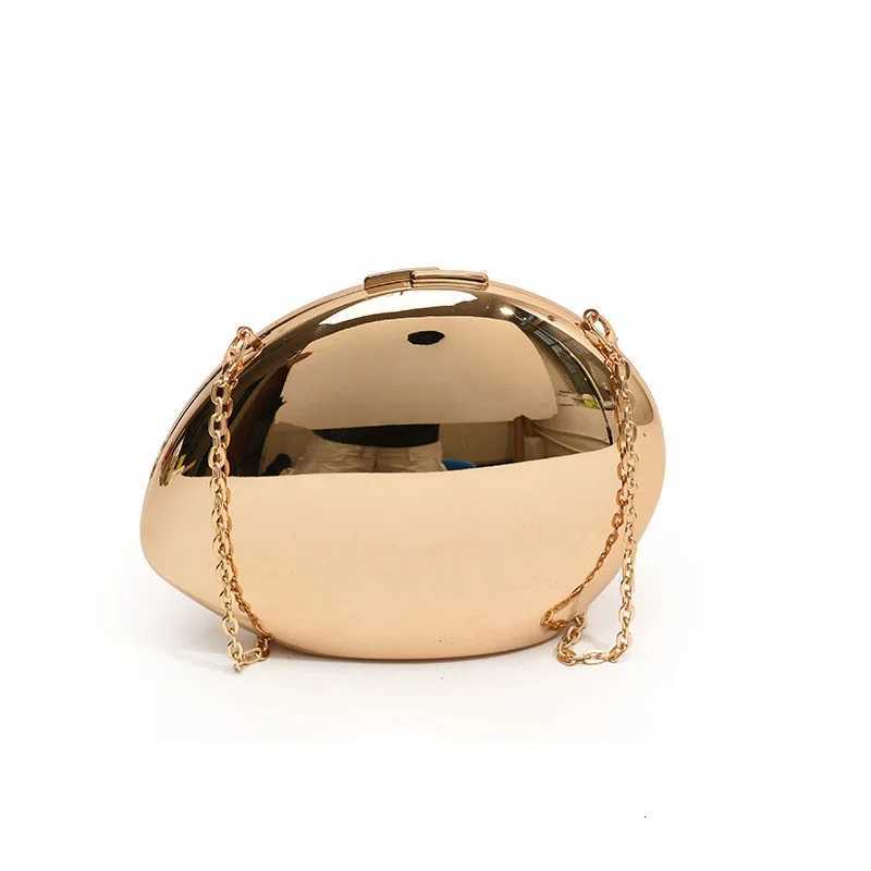 Designer Acrylic Shell Shape Clutch Bag Gold Silver Women Evening Party Bag Cute Shiny Metal Shoulder Crossbody Bags Small Purse Y250819