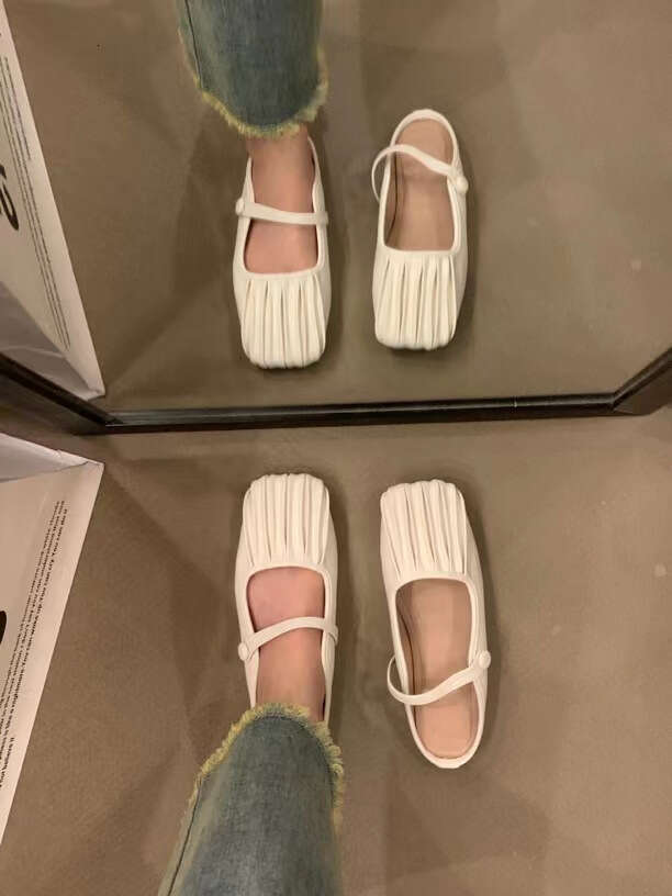 Silver Flat Closed-Toe Mules for Women, Summer 2023 New Style, Mom's Mary Jane Mules, Ladies' Sandals, Single Shoes