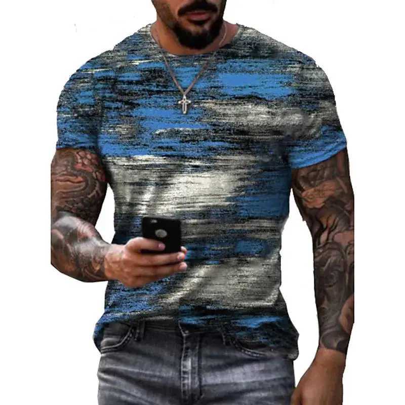 Summer Graffiti 3D Print Mens T Shirts Streetwear Polyester Crew Neck Short Sleeved Tops Casual Loose T-Shirts Men Clothing 6XL Y250819