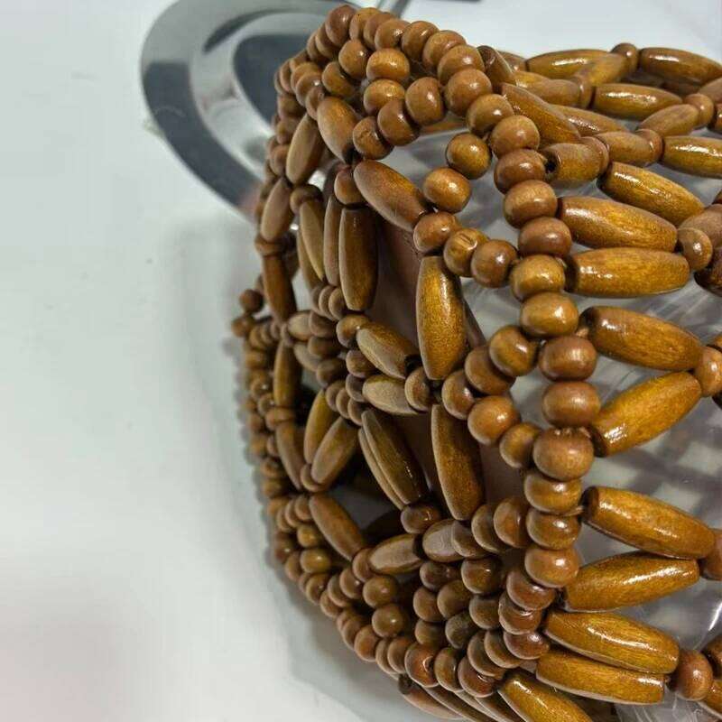 Fashion Bags Bohemian Beach Bucket Bags For Women Designer Handba And Purses 2025 New In Wood Hand Woven Hollow Out Underarm Shoulder