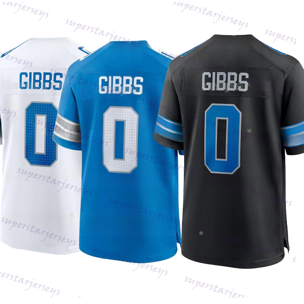 custom 0 Gibbs 2025 Football Jersey 14 Amon-Ra St. Brown Jahmyr Jack Campbell Barry Sanders Jared Goff Jeff Okudah Johnson Hot Sale
