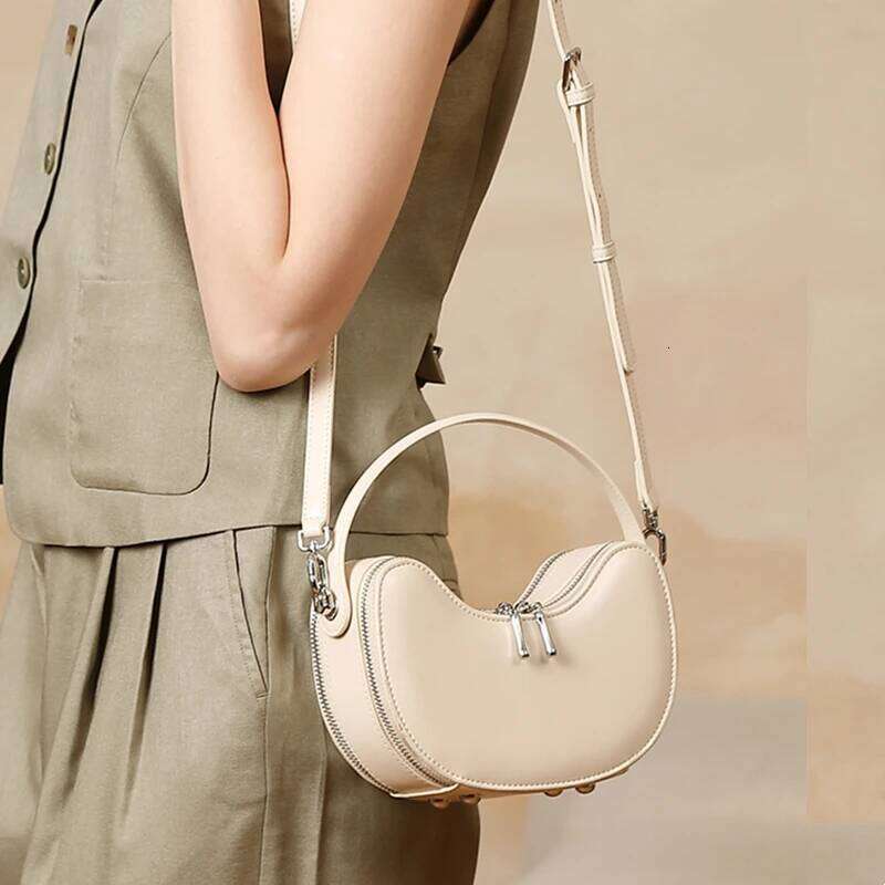 Designer Bags New Designer Top Handle Shoulder Ladies Handbags Smooth Genuine Leather Crescent Small Crossbody Bags For Women Luxury Bag