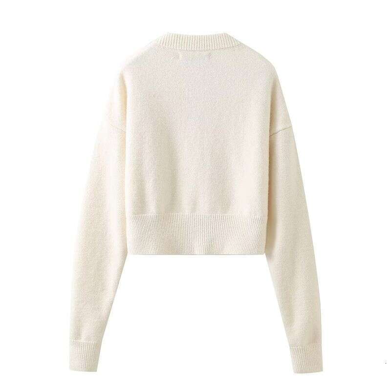 Wind autumn new style 2-color solid color short cardigan knitted jacket