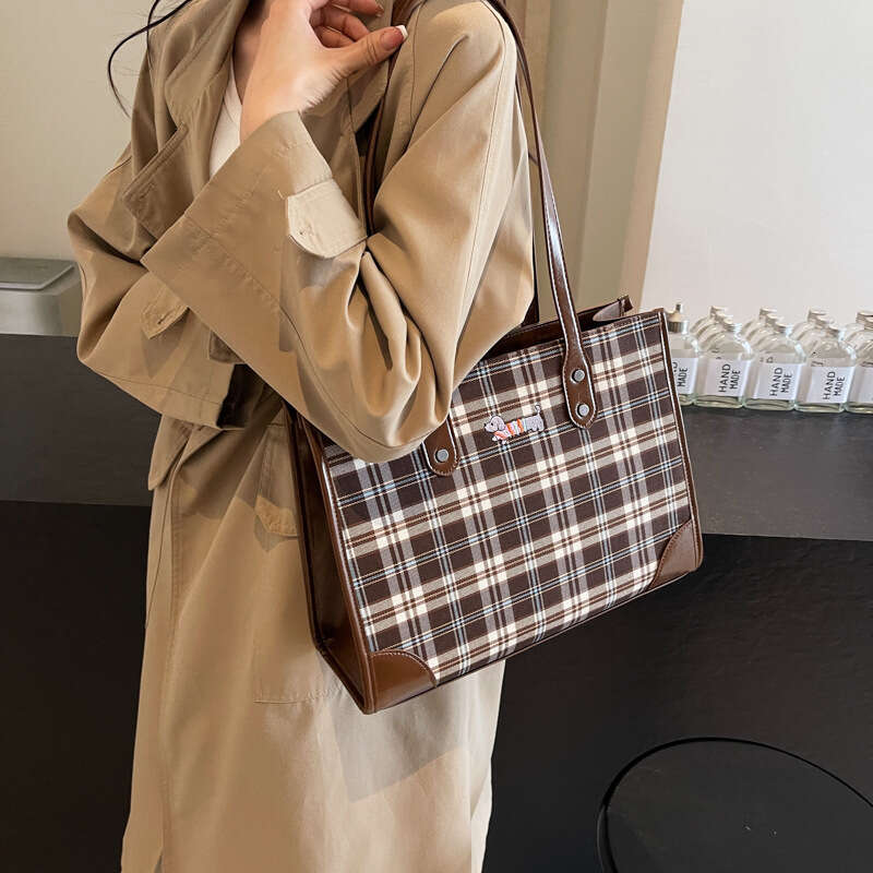 Version Korean Ins Trend Designer College Style 2025 New Color-Block Bags Striped Large Capacity Tote Fashion Women's Bag