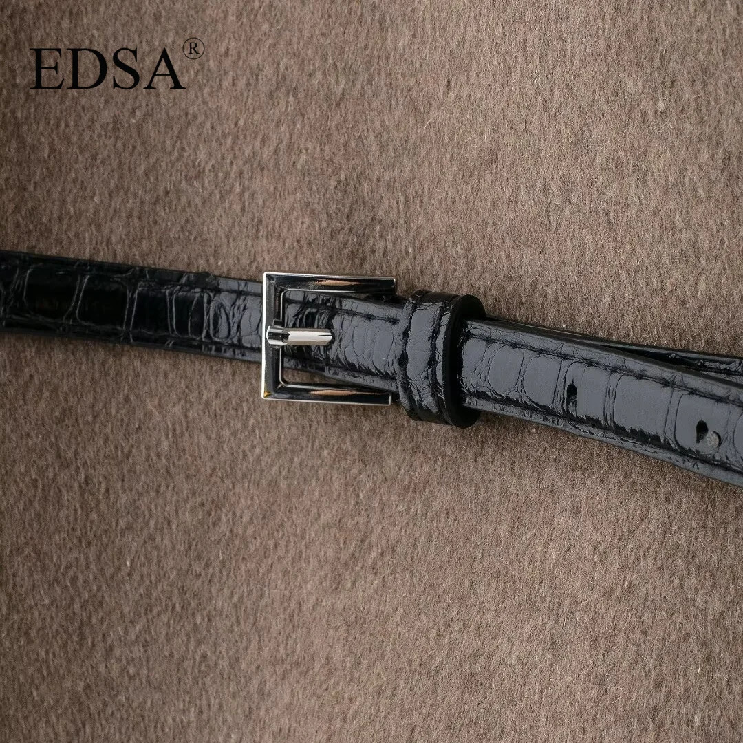 EDSA Women Soft Belted Jacket Wrap Vneck Long Sleeves Elegant Lady Commute Outwear for Female 250815