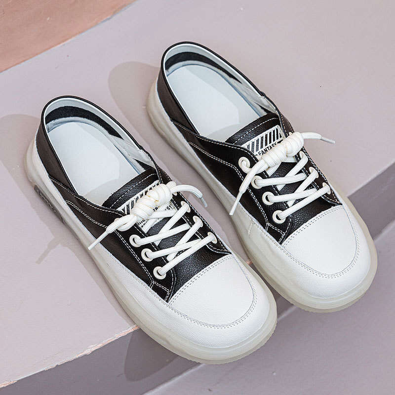 Leather Surface White for Women Soft Sole 2025 Summer Autumn German Training Flat Casual Non-Slip Slip-On Breathable Single Shoes