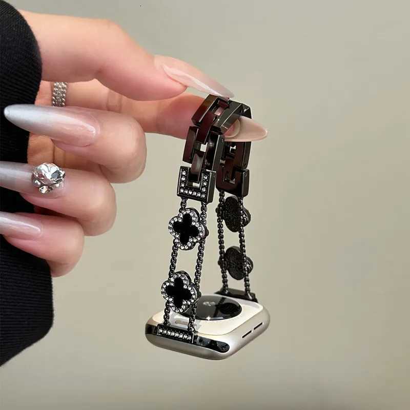 Metal Strap for Watch Band tra 2 49mm 46mm 45/44/ 42/41/40/38mm Diamond Four-leaf Bracelet For iWatch 10 9 8 7 SE Y250820