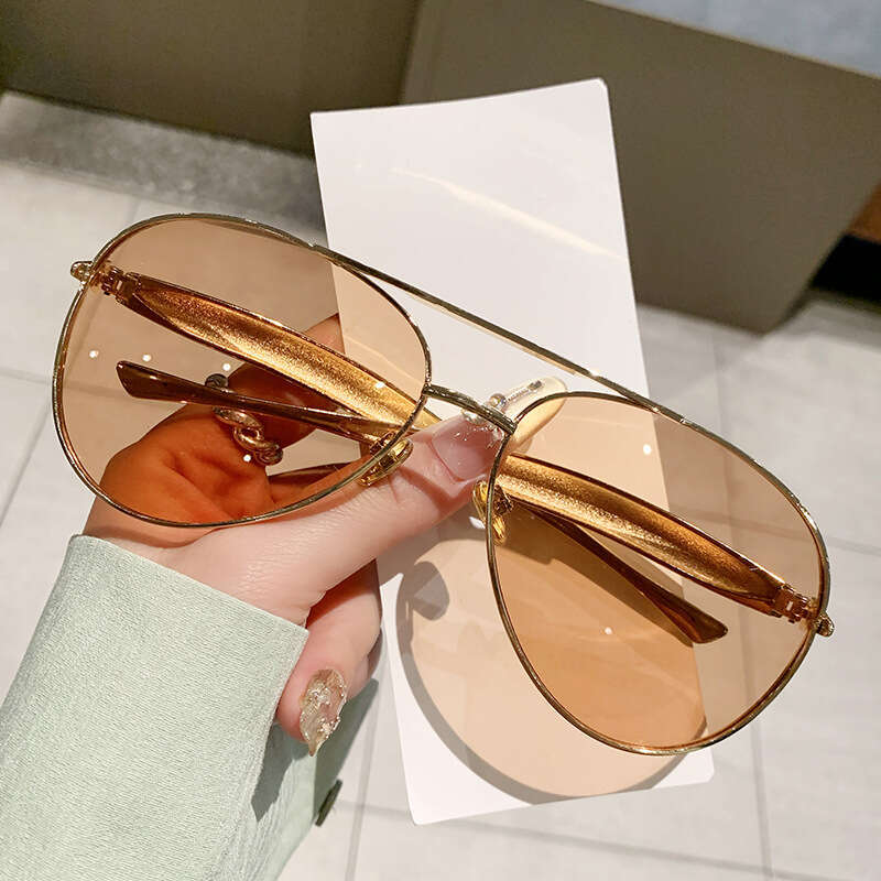2025 New Model Toad Glasses Women Pilot Large Designer Metal Frame High-end Personality Sunglasses Men