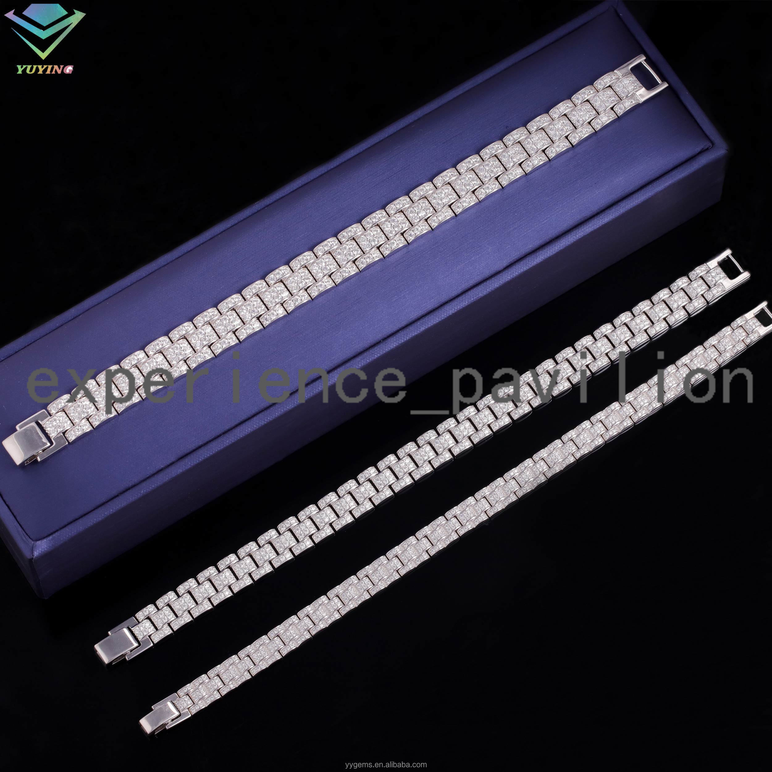 GRA Certificate Diamond Bracelet 8MM VVS Moissanite Cuban Link 925 Silver Bracelet Men Hip Hop Iced Out Diamond Cuban Bracelet