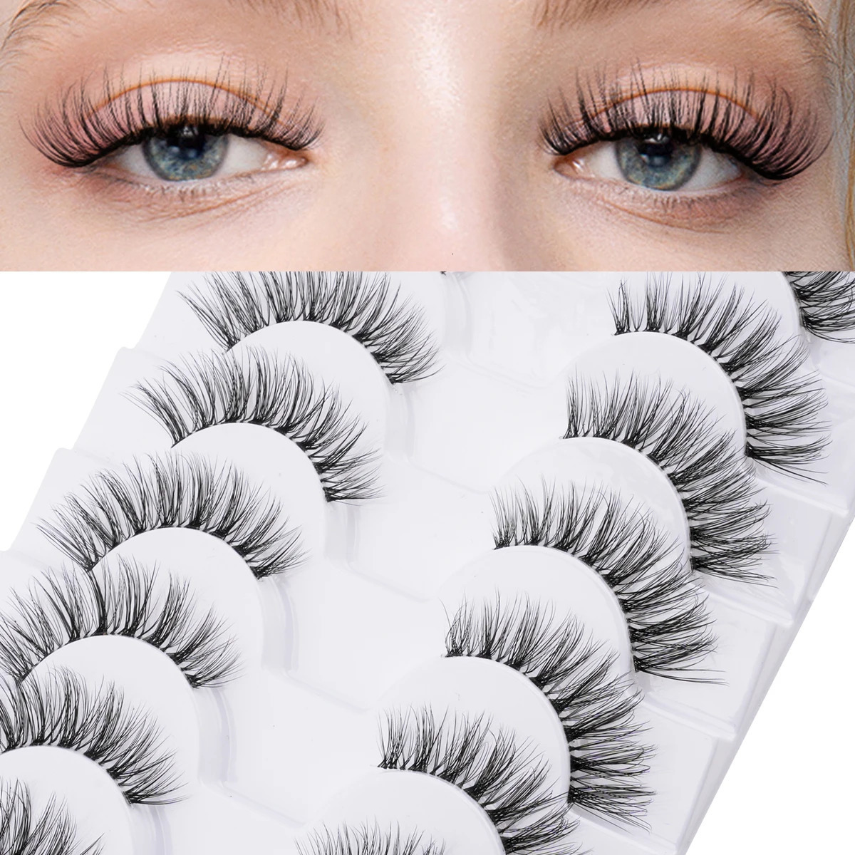 310 pairs Natural Lashes Mink Fluffy False Eyelashes Make up Tools Wispy Half 3D Cat Eye Eyelash s Faux Cils 250811