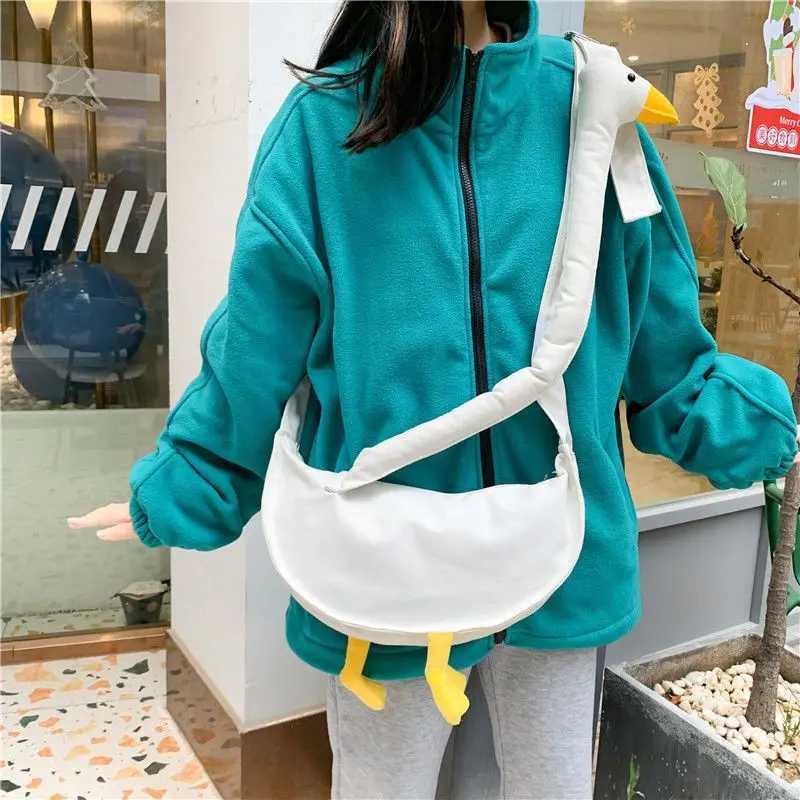 Wome Cute cartoon crossbody bag large capacity goose funny shoulder bag Y250819