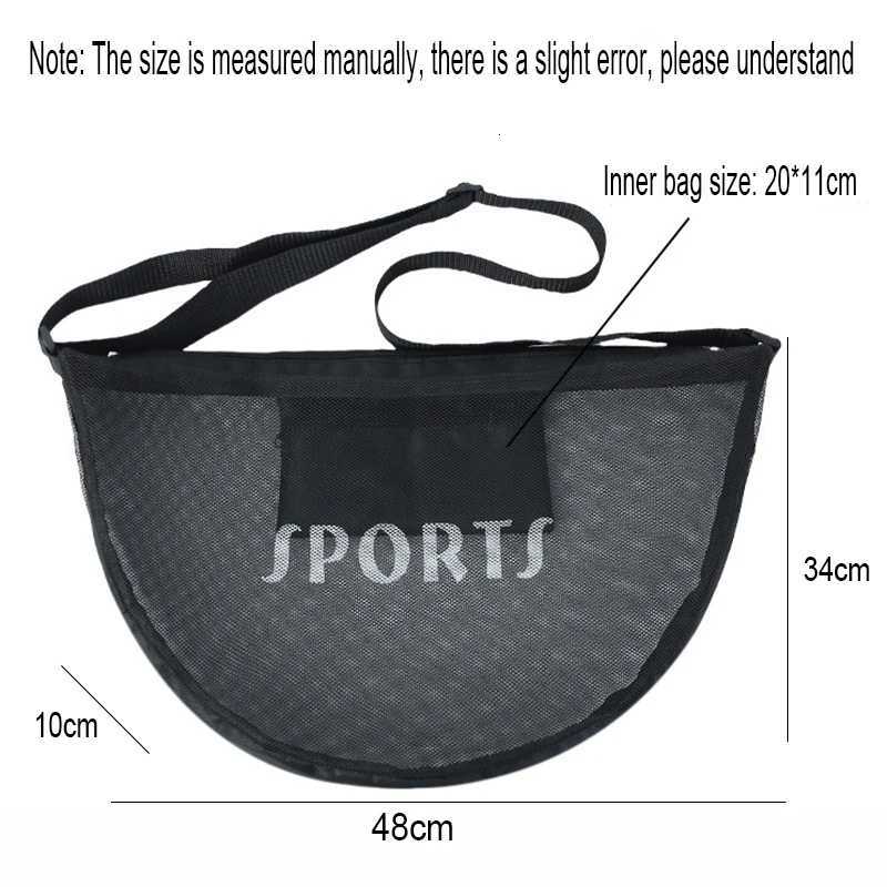 1pcs Adjustable Basketball Mesh Bag Mesh Fabric Single Shoulder Crossbody Ball Bag Zipper Pocket Handbag Y250819