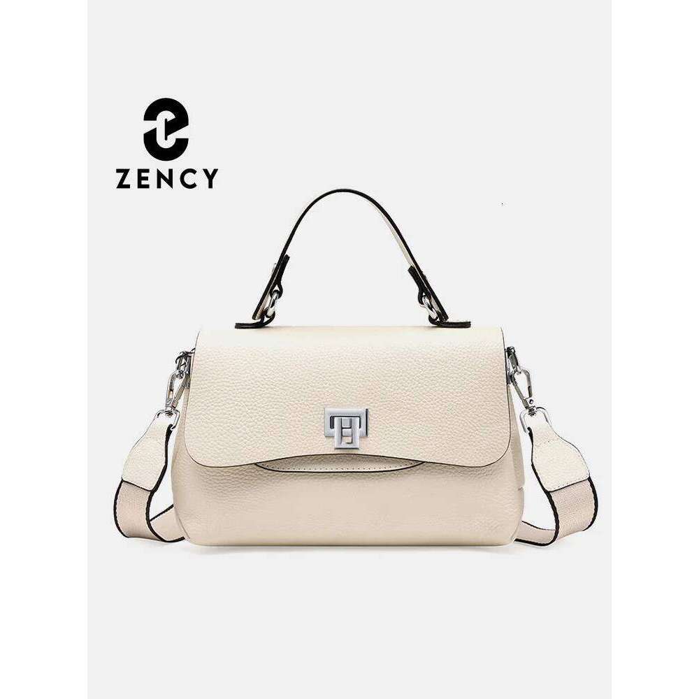 Zency Women Genuine Leather Top-handle Bag Envelope Bags Designer Shoulder Handbag Elegant Crossbody For Ladies