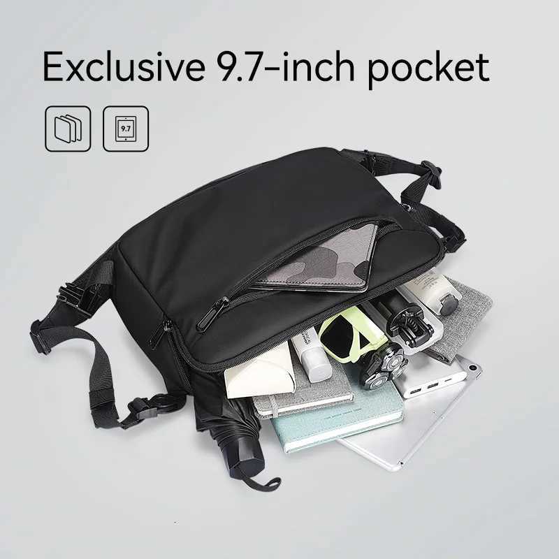 MarkRyden Harvey Leather Waterproof Multifunctional Messenger Bag Canvas Messenger bag men Mens crossbody bag Business Laptop Y250819