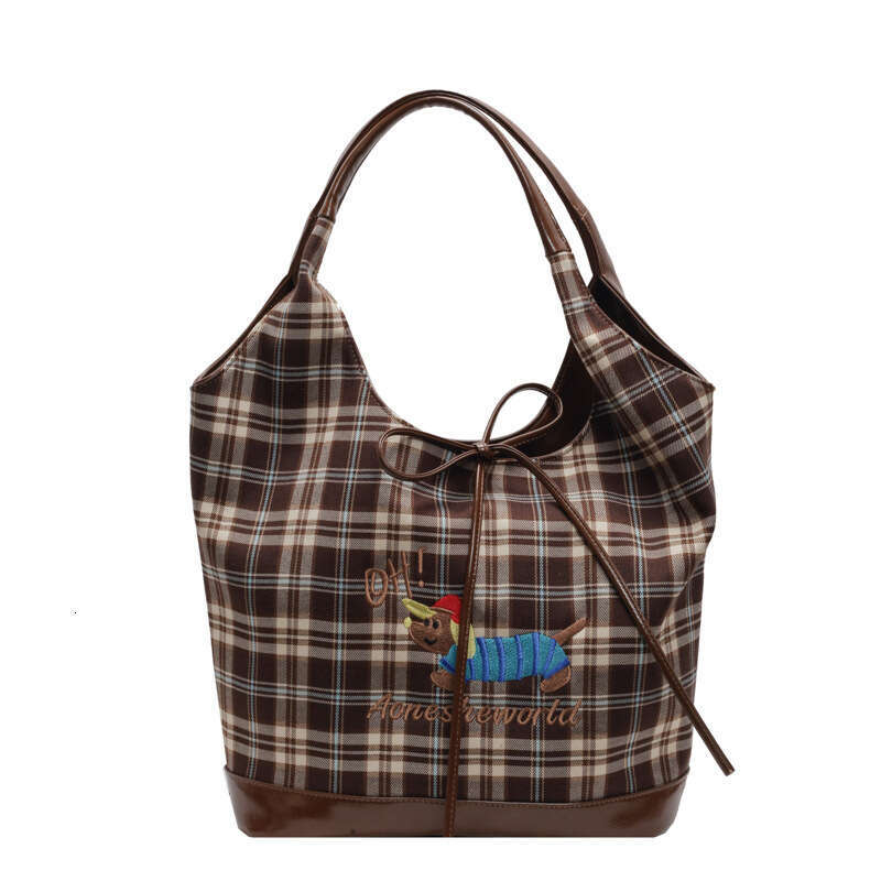 Trendy Bags Fashion Color-Block Plaid Tote for Women 2025 New Commuting Designer Shoulder Large Capacity Women's Bag 's