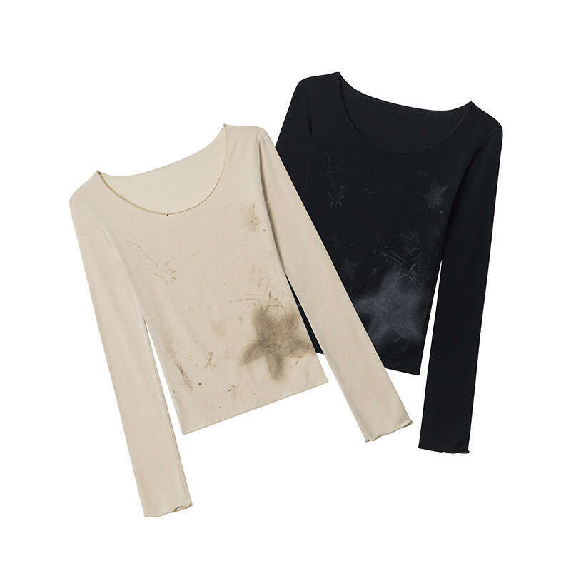 Heyhenry Spring And Autumn Pure Desire Large U-Neck Chest-Enhancing Versatile Base Shirt For Women Hot Girl Slim Fit Inner Wear Long Sleeve T-Shirt B5