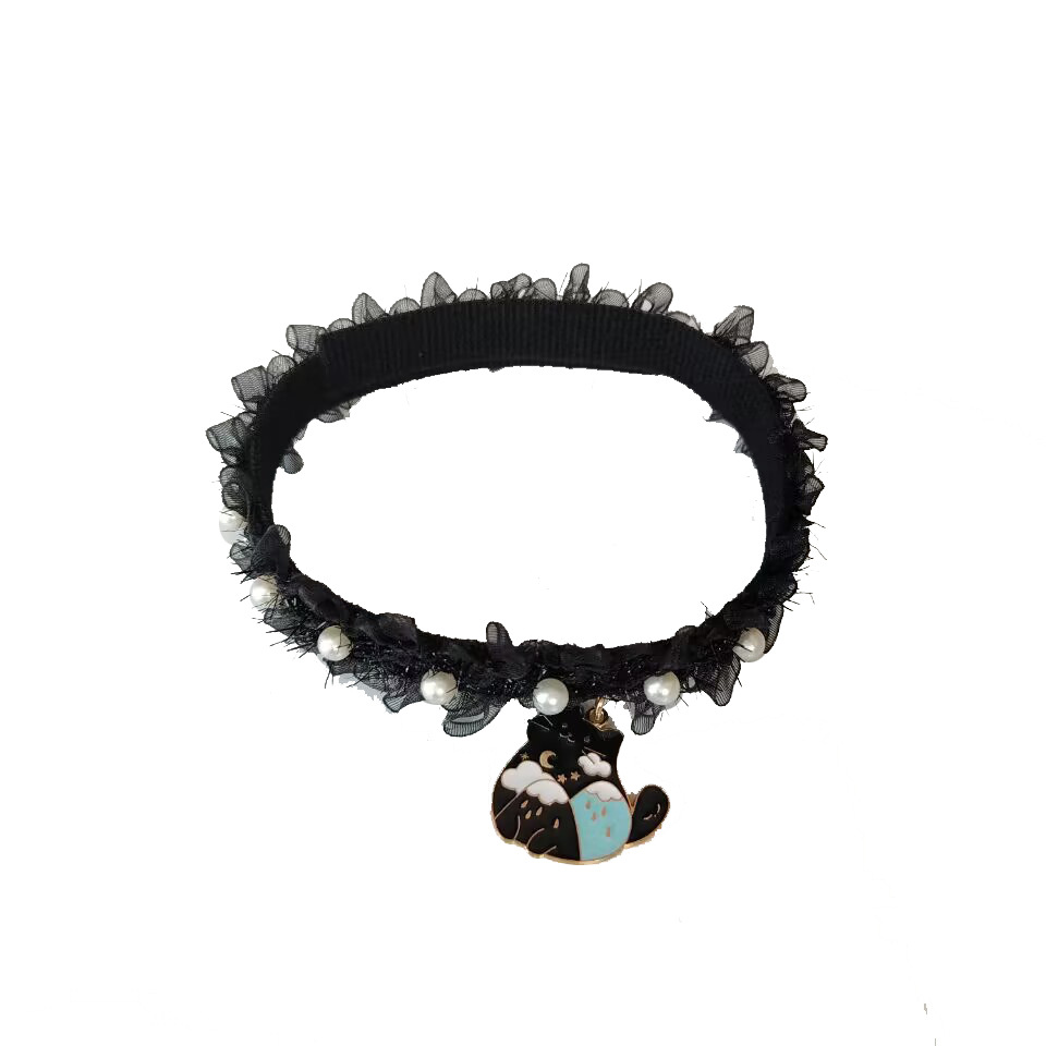 Dog Collar Halloween party pet collar pumpkin pearl cat dog black accessory funny decoration cat collar