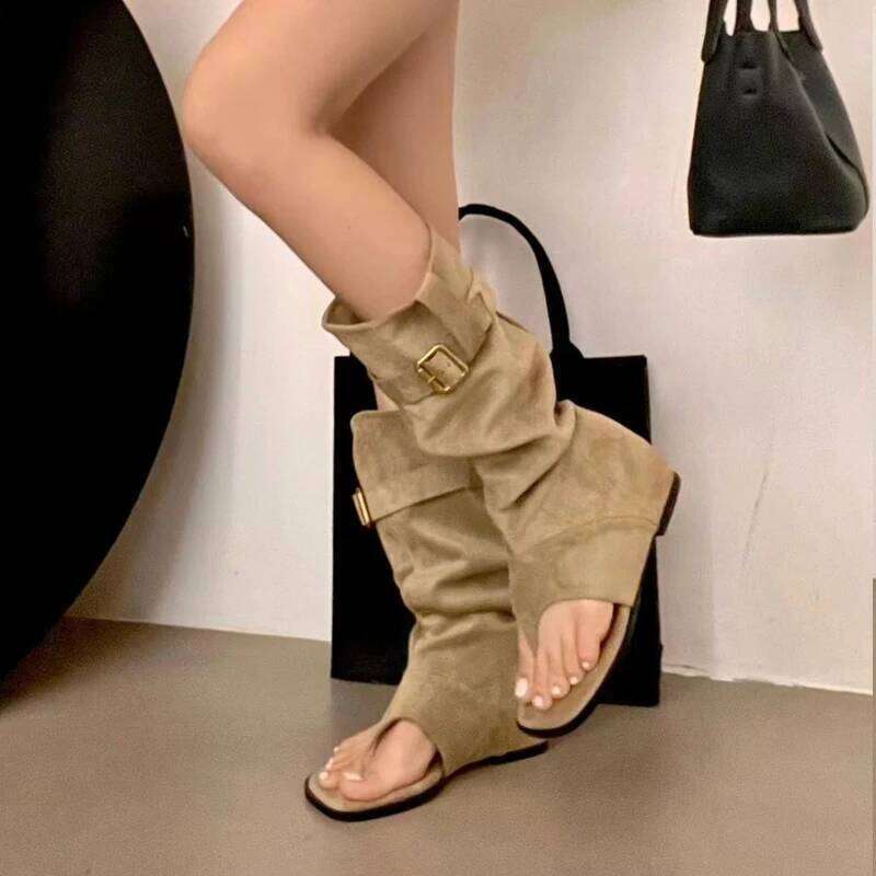 Eilyken Fashion Style Open Clip Toe Ankle Boots Sandals Women Short Booties Designer Wedges High Heels Ladies Shoes