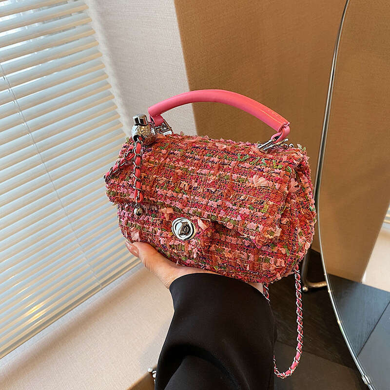 Bags Trendy for Women Designer Bags2025 New Fashion Woolen Crossbody with Chain Handle Small Square Bag Women,