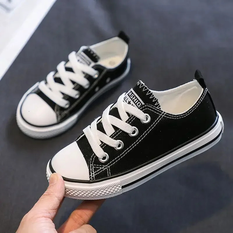 Canvas Shoes Toddler Board Kids Laceup Anti Slip Sneakers Fashion Walking Boys Girls School 250819