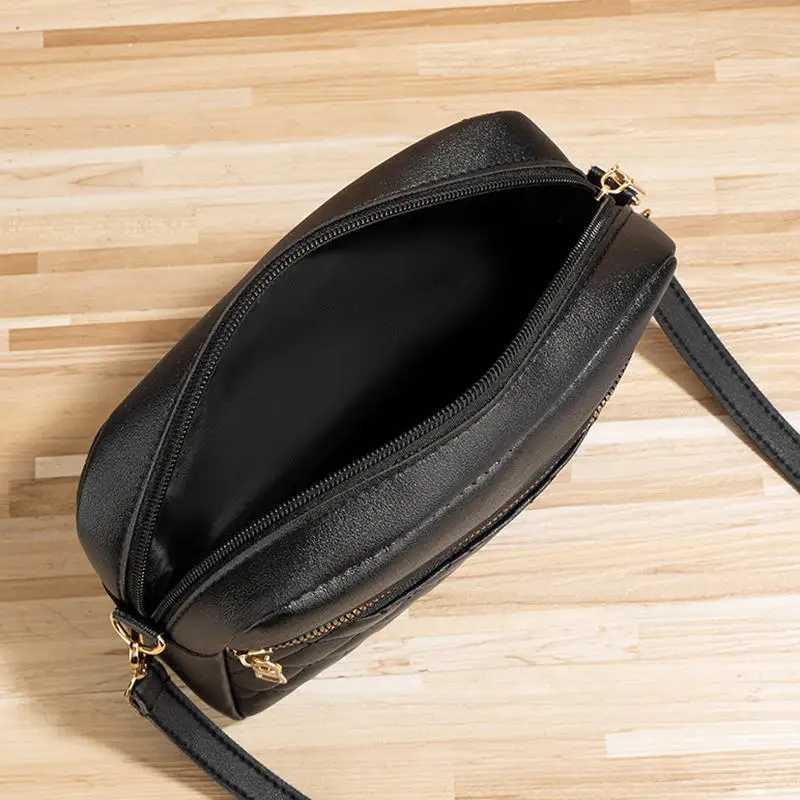 Small Messenger Bag For Women Trendy Lingge Embroidery Solid Color Female Shoulder Bag Fashion Leather Ladies Crossbody Bags Y250819