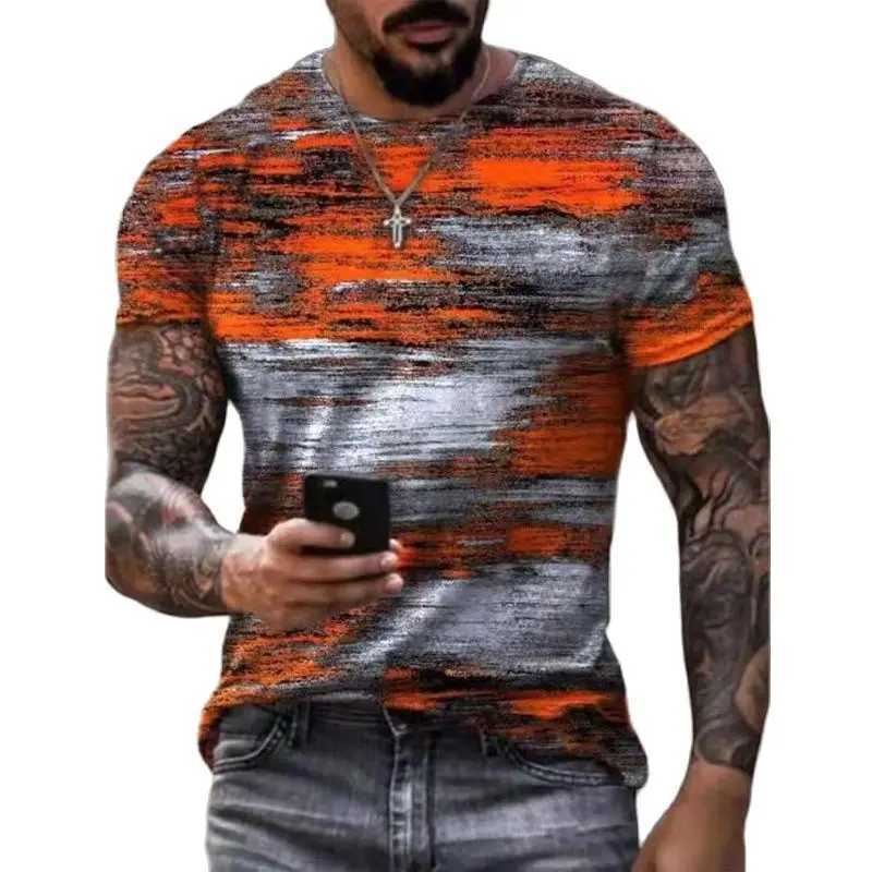 Summer Graffiti 3D Print Mens T Shirts Streetwear Polyester Crew Neck Short Sleeved Tops Casual Loose T-Shirts Men Clothing 6XL Y250819