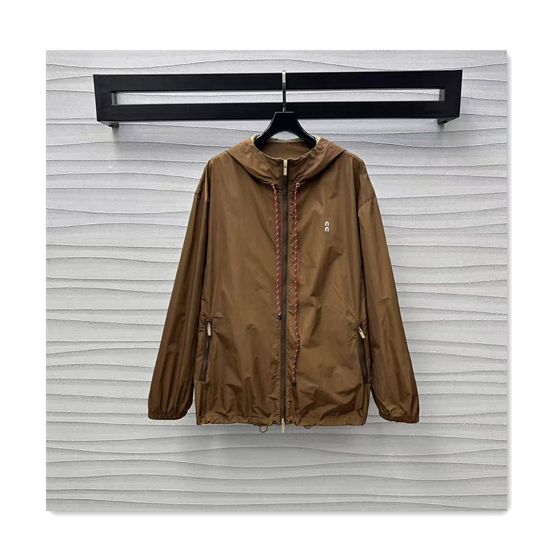 Autumn designer jackets top fashion lightweight hooded long sleeved apricot coat outdoor windbreaker women windproof jacket casual loose trench Coats