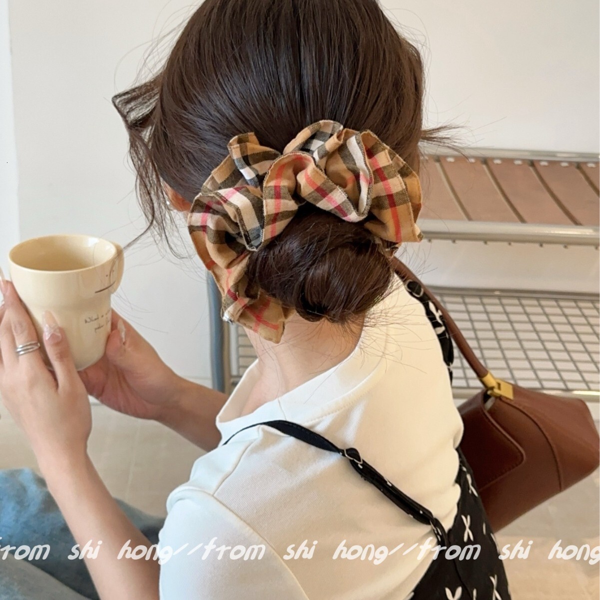 Classic Checkered Retro Designer Hair Clips Fabric Ring Elegant Casual Sexy And Luxurious Bun Hair Ring 2025 New Style Tied Hair Ring Hair Accessory