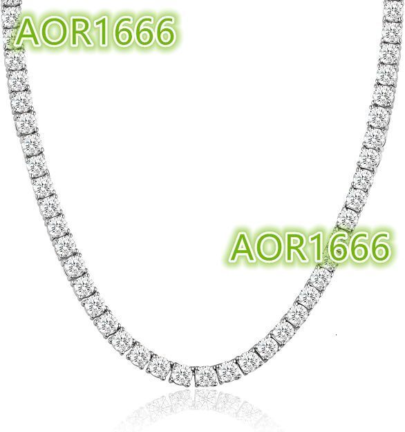 Starsgem S925 Silver 3mm Diamond Tennis Chain Necklace 24in HPHT CVD Round Cut Lab Grown Diamond Silver Tennis Necklace