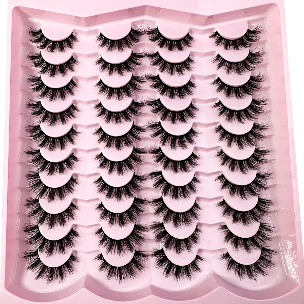 20pairs 5D Fluffy Eyelashes D Curl Lashes Thick Cat Eye Soft Wispy 8D Volume Eyelash Makeup 250811