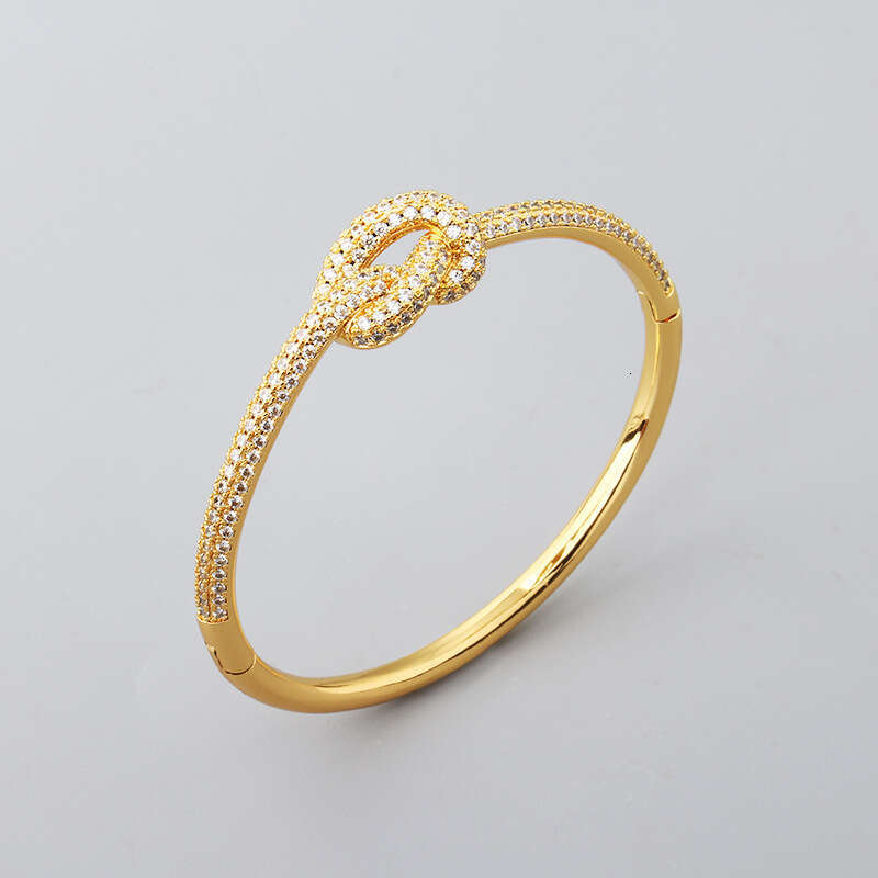 Fashion Gold-Plated Bracelet for Women, Deathly Hallows, Dia-Studded, K-Plated, Non-Fading, Knot Clasp Bracelet, Jewelry Accessories