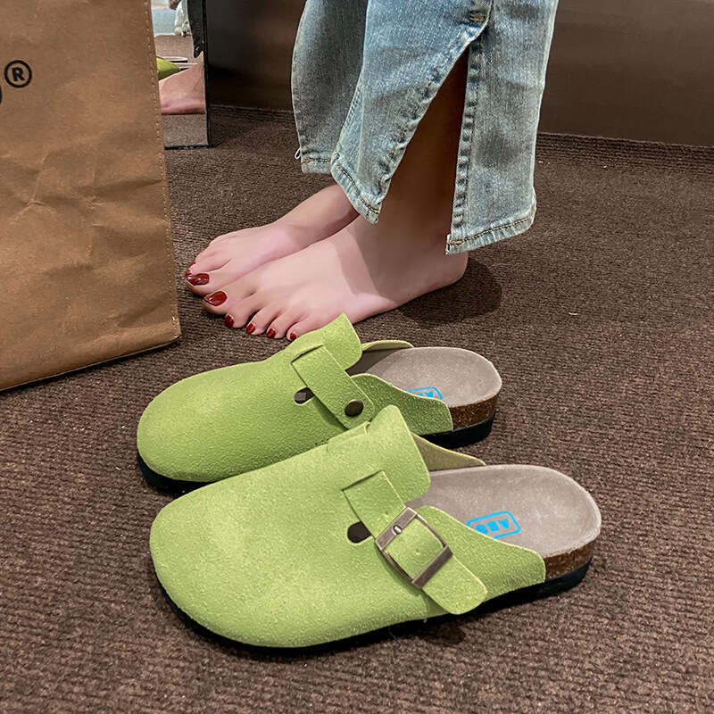 2023 New BK Closed-Toe Women's Summer Fashion Outdoor Sole Couple Flat Heel Cork Lazy Breathable Sandals