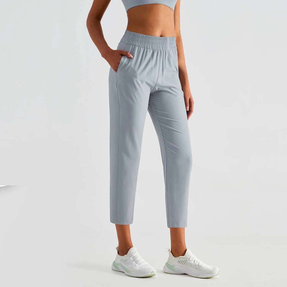 Solid Color women High Waist Thin quick-drying sun protection loose sport pant fiess yoga leggings jog with pockets breathable