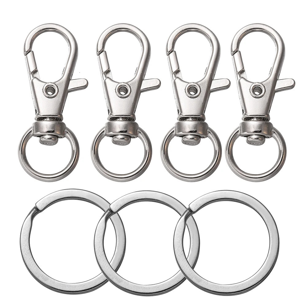 1020Pcs Swivel Clasps Set Lanyard Snap Hooks with Key Chain Rings Keychain Clip for DIY Necklace Bracelet Supplies 250811
