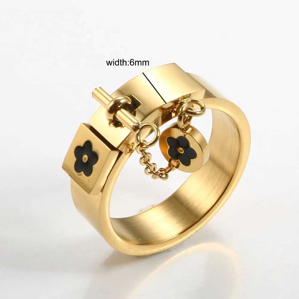 Jewelry Stainless Fashion Steel Luxury Set Golden Women Bangle Bracelet Flower Charm Finger Rings For Men Women Jewelry Set Gift Gg250917