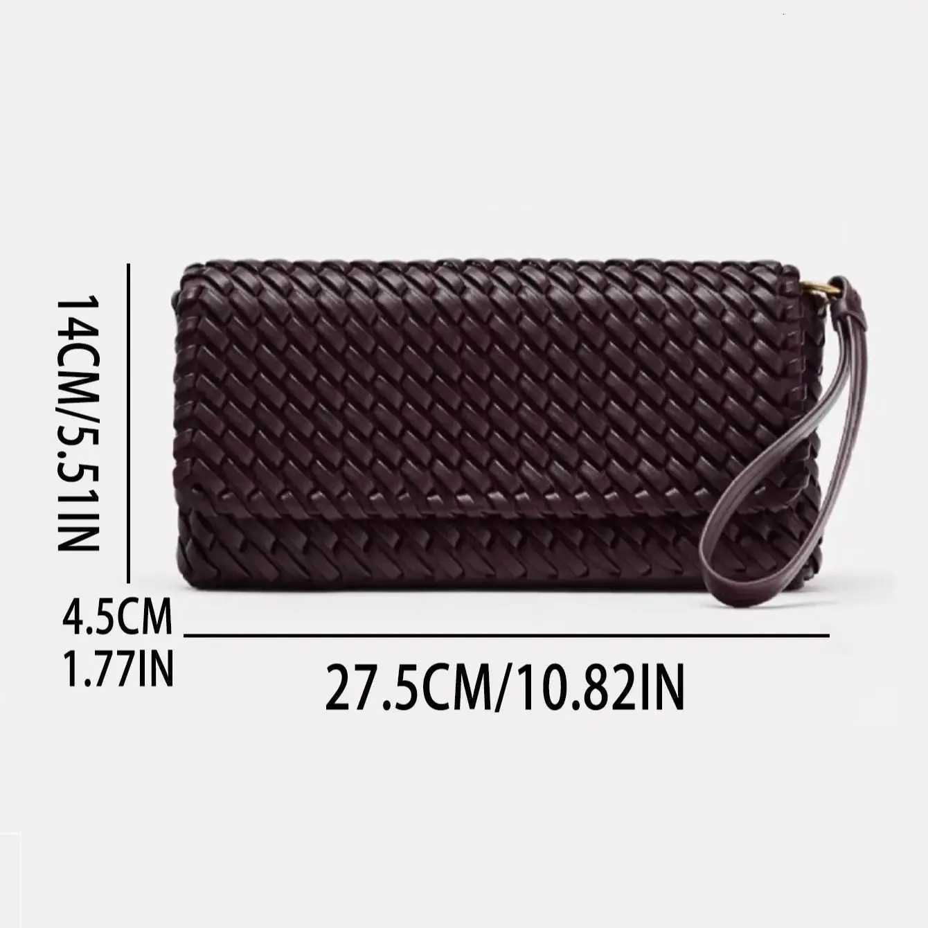 Designer Pu Leather Wowen Clutch Bag for Women Vintage Flap Shoulder Crossbody Bags Trend Underarm Bag Lady Handbags 2025 Y250819