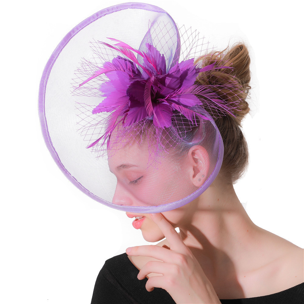 Elegant Flower Fascinator Pillbox Cap Wedding Women Fascinator Hat Headband Ladies Millinery Cap Mesh Bride Hats 250609