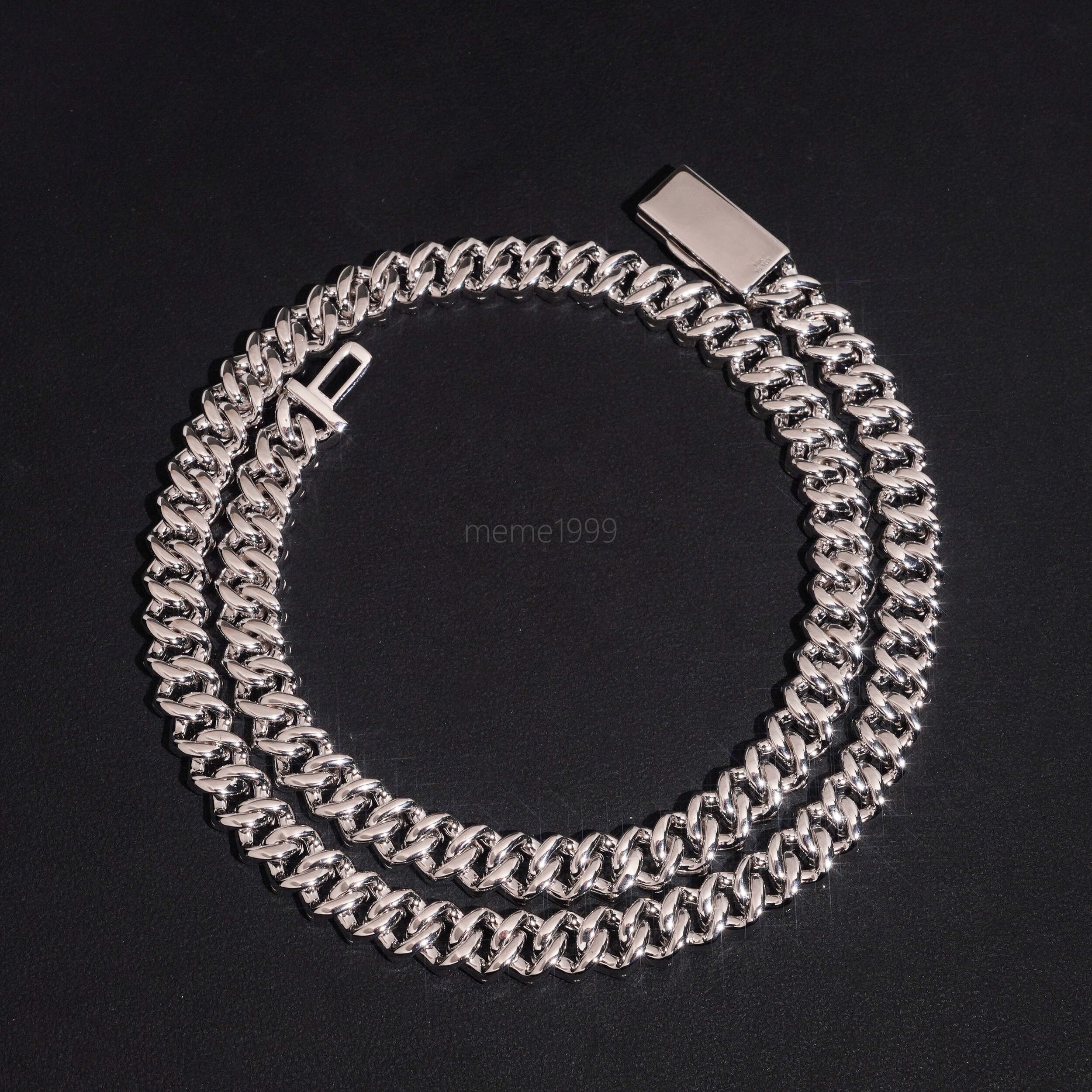 New Arrival VVS Lab Grown Diamonds 10MM Iced Out Cuban Link Chain Necklace 925 Silver