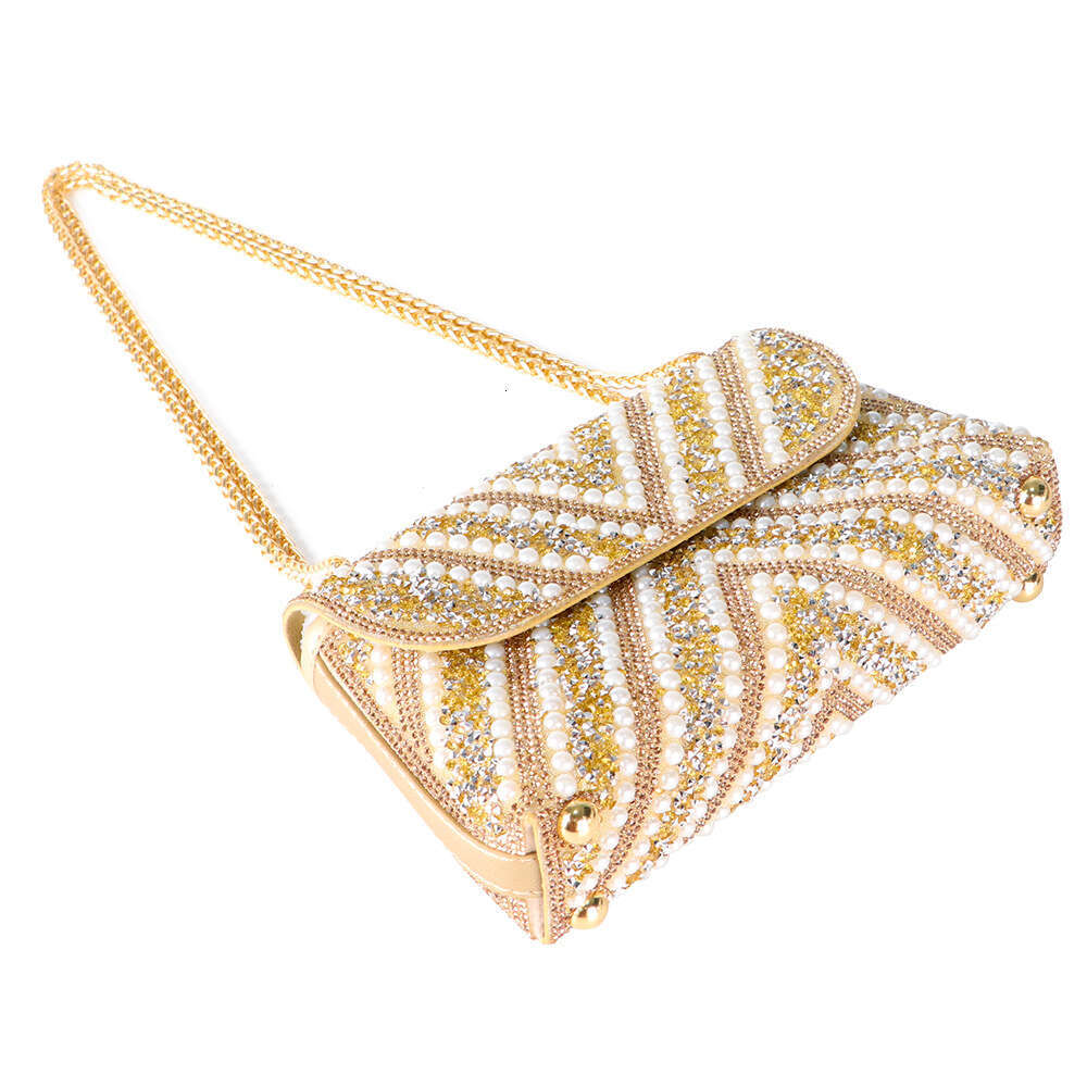 Diamond-Studded Banquet Bags Pearl Cheongsam Underarm Evening Women's Designer Handbag Single Shoulder Crossbody Handheld Bag