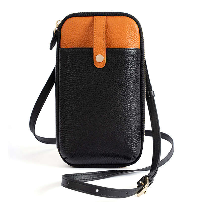 Mobile Phone Bag for Women, Korean and Japanese Style, Fresh Vertical Design, Solid Color, Zipper Mini Shoulder Crossbody Bag, Large Capacity Wallet d