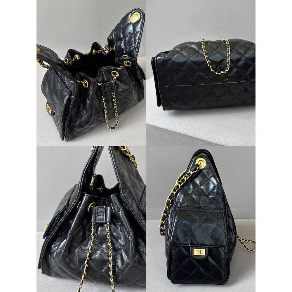 Designer Bag Tote Bag Shoulder Bag Top Layer Oil Wax Cowhide Small Chanel Style Bucket Chain Underarm Large Capacity Tote Pocket Shoulder Crossbody Ba