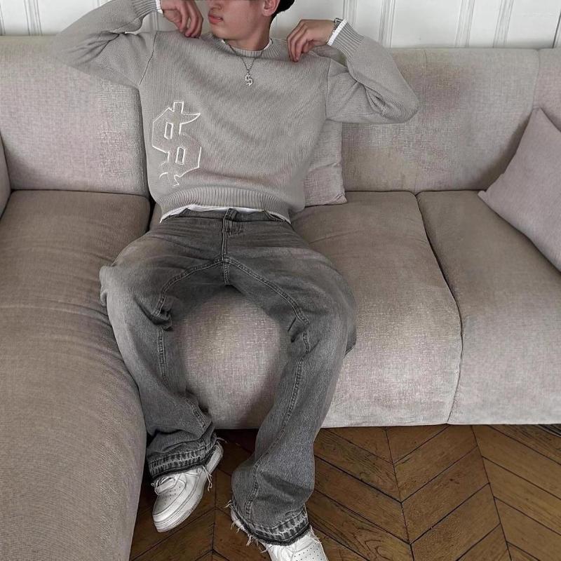 Men's Sweaters Cross-border European And American Retro Street Casual Loose Long-sleeved Top Autumn Winter Warm Pullover Crewneck Knitted