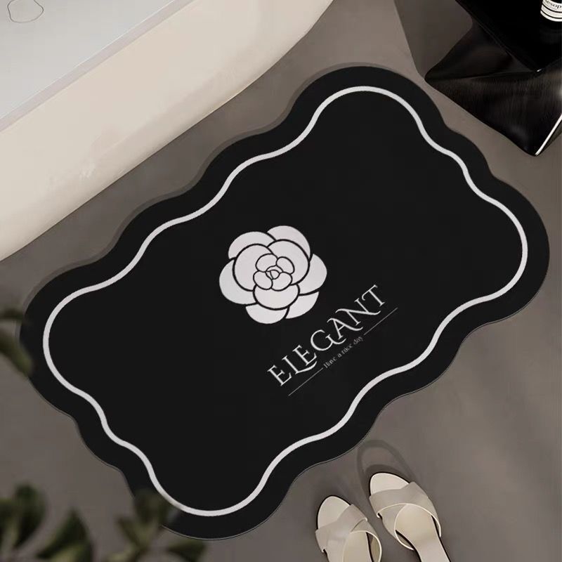 French Style luxcury High-End Bowknot Bathroom Entrance Diatomaceous Earth Water-Absorbent Non-Slip Dirt-Resistant Durable Foot Mat designer ddmythur