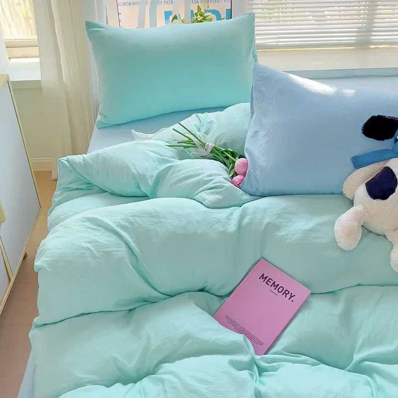 Teal Duvet Cover Queen Size Soft Green Blue Solid Comforter Cover Set 3 Piece Washed Polyester Bedding Set with Zipper Closure Y250819
