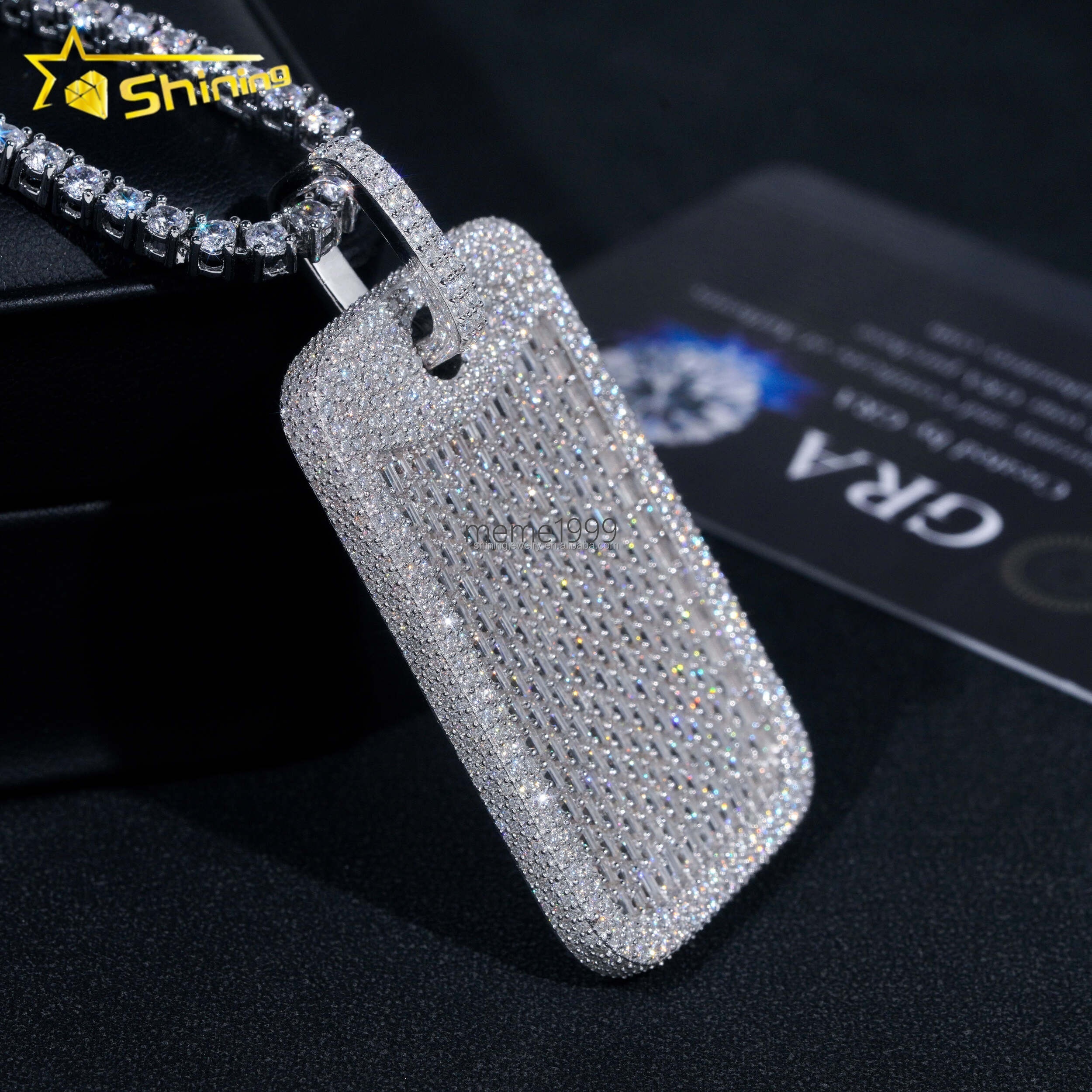 Fine Jewelry Pass Diamond Tester 925 Sterling Silver 18K Gold Plated 2.5 Iced Out Custom Hip Hop Moissanite Pendant