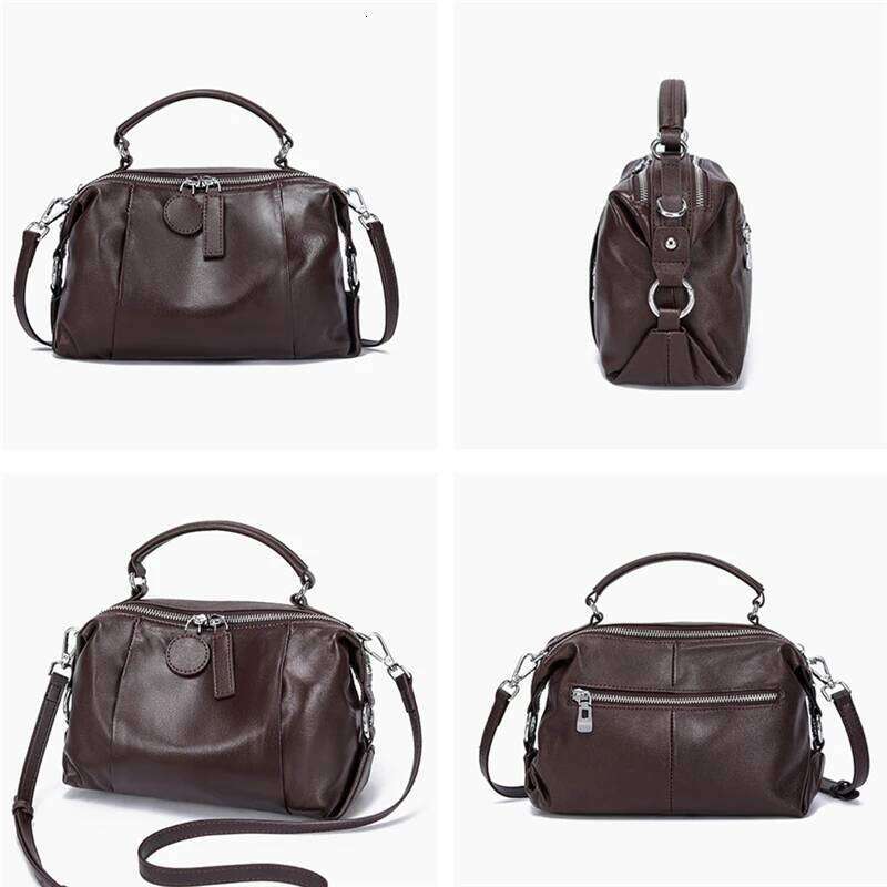 Designer Bags Women Natural Cow Genuine Leather Shoulder Bags Elegant Simple Medium Tote Bag Lady Soft Design Female Handbag Luxury Bag