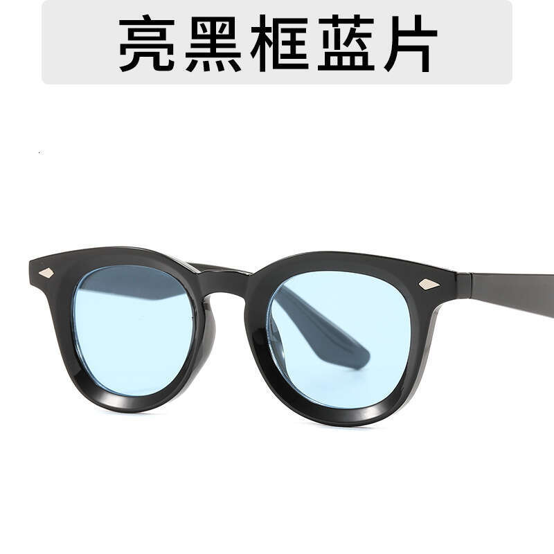 Classic Gradient Black Round Frame Fashion Sunshade Wear Glasses Unisex Designer Driving Lightweight Sunglasses