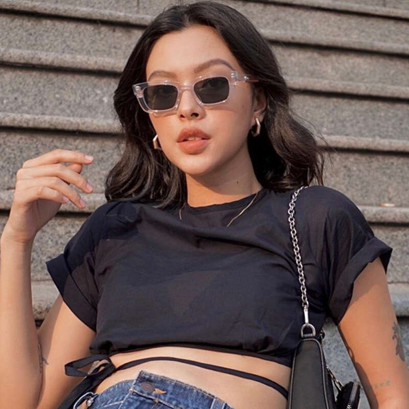 Designer Jennie Style Face for Women, High-End Ins Small Narrow Frame Celebrity Sunglasses